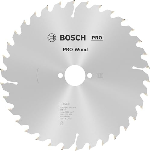 Bosch 1x PRO Wood Kreissägeblatt für Tischkreissägen mit Dehnungsschlitzen (für Weichholz, Hartholz, Ø mm, Professional Zubehör Tischkreissäge)