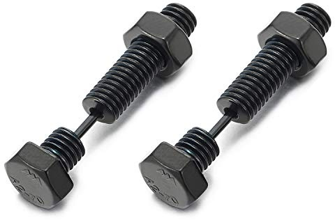 7.8MM Nero Esagonale Vite Orecchini da Uomo Donna, Finto Dilatatore Fake Cheater Plug Gauge, Acciaio