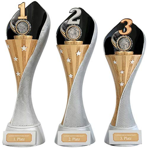 Pokal S Zahl Platz 1 2 3 Serie AUXON Trophäe mit Gravur