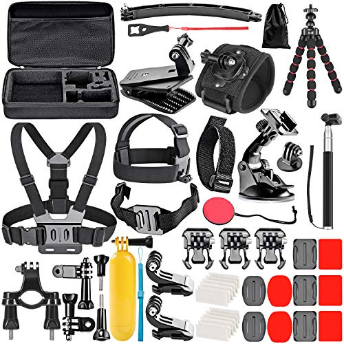 NEEWER Verbessertes 50 in 1 Action Kamera Zubehörset Kompatibel mitGoPro Hero13 12 11 10 9 Max 7 6 5 Black GoPro 2018 Session Fusion Silver White Insta360 DJI Action 2 AKASO APEMAN Campark SJCAM usw