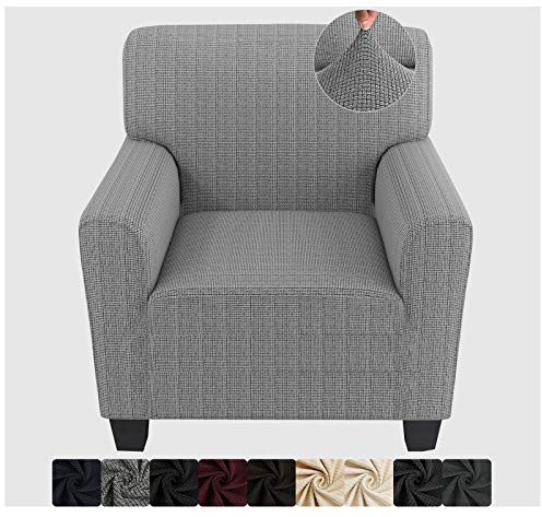 ZNSAYOTX Chair Slipcovers with Arms for Living Room High Stretchy Spandex Pet Friendly Armchair Furniture Protection Covers (Black and White, Chair)