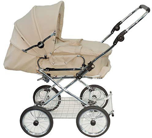 EICHHORN Kinderwagen Kombikinderwagen Komplett-Set, 0-3 Jahre, umbaubar zum Sportwagen, inklusive Babytragetasche, Stoff Beige, ECCO-Räder