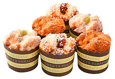 HELTER Lot de 6 faux cupcakes artificiels réalistes pour décoration de maison, cuisine, magasin