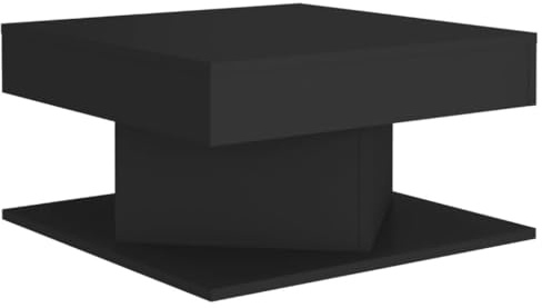 vidaXL Coffee Table Indoor Home Living Room Furniture Accessories Household Couch End Accent Side Sofa Storage Table Set Chipboard Black