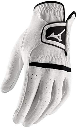 Mizuno Comp Herren Golfhandschuh aus Leder, linke Hand, Weiß, Größe S