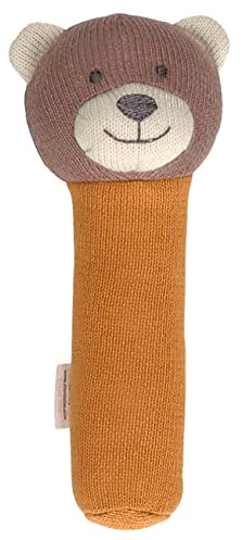 Sterntaler Baby Unisex Greifling Baby Strick Greiftier Bär GOTS - Baby Greifling, Greiflinge für Babys, Baby Spielzeug - Hellbraun