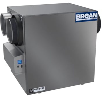 Broan B160H65RS AI 150 CFM Wall or Ceiling Mounted Heat Recovery Ventilator with VIRTUO™ Air Technology and Side Ports - N/A