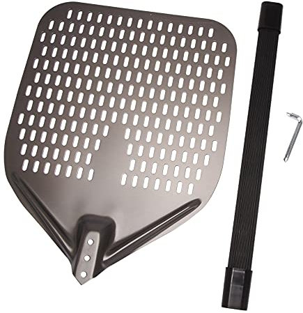 Baalaa Buccia per pizza perforata, 30,5 cm rettangolare per pizza tornitura buccia per pizza per pizza per cuocere pizze fatte in casa