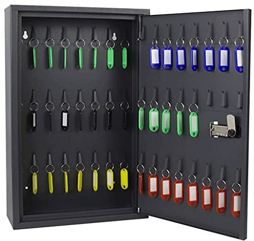 Schlüsselkasten-Wandhalterung Für Zuhause, Schlüsselschrank Aus Stahlblech Mit 48 Anhängern, Schlüsseltresor Mit Zahlenschloss Für Autowerkstätten (Color : A, S : 48)