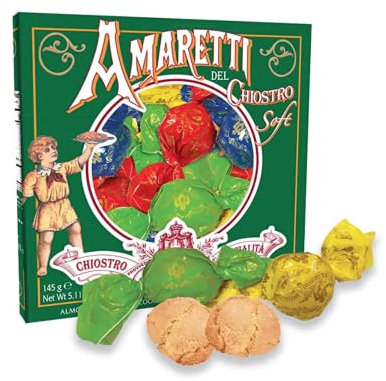 Chiostro di Saronno® | Amaretti del Chiostro® | Amaretti Morbidi Classici - 145 Gr | Scatole di Pasticceria | Confezione Amaretti Morbidi Senza Glutine