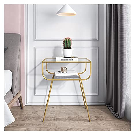 Table de Chevet 1pc petite table de chevet de chevet Teectes Table de chevet moderne Table de chevet Chambre Meubles Fer à repasser Cabinet de rangement Table de Chevet Intérieure ( Color : Golden )