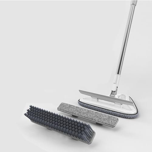 GOFOHIMI Mopa Multiusos Mopa para Limpieza de Paredes y zócalos con Mango Largo para Limpiar Ventanas, Suelos, zócalos, techos, baños, Azulejos de bañeras, Blanco