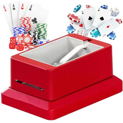 UNO, Blackjack, Texas Hold'em Green Card Dealer - Vollautomatische & Wiederaufladbare 4 Decks Maschine für bis zu 8 Spieler - 360° Drehung