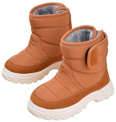 ENEN Bottes de Neige Enfant pour Fille et Garçon, Bottines d'hiver Antidérapant Chaussures Chaud Doublé Bottines Imperméables pour Extérieur Randonnée