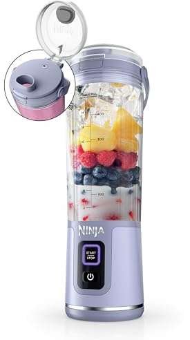 Ninja Blast Portable Blender, Cordless, 18oz. Vessel, Personal Blender For-Shakes and Smoothies, BPA Free, Leakproof-Lid and Sip Spout, USB-C Rechargeable, Dishwasher Safe Parts, Lavender, BC151ML
