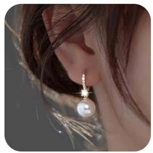 Aneneiceera Vintage Perle Kristall Baumeln Gold Cz Huggie Hoop Ohrringe Strass Hochzeit Schmuck Für Frauen