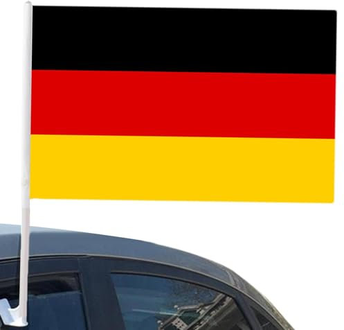 Bandiera tedesca, bandiera della Germania, 1 x 1,5 piedi piccola bandiera tedesca per auto | Decorazione automatica antivento, decorazioni per feste tedesche, bandiera esterna per torneo