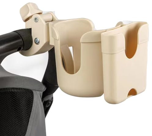 1pcs Getränkehalter Kinderwagen Zubehör,Universal Becherhalter, Kaffeehalter Kinderwagen Rollator Fahrrad Cup Holder für Buggy, Fahrrad, Rollstuhl, Haustier Kinderwagen (Beige)