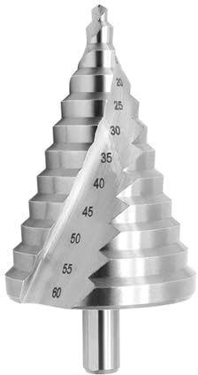 Stufenbohrer 6-60mm, Schälbohrer HSS 4241, Stufenbohrer Metall 13mm Schaft, Kegelbohrer mit 12 Stufen, Lochbohrer für Metall, Edelstahl, Kunststoff, Holz - Hochwertiger HSS Kegelbohrer