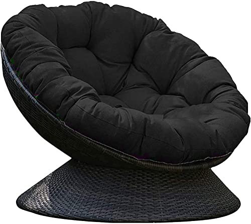 Stuhlkissen, flauschige Baumwolle, für drinnen und draußen, schüsselförmige Stuhlauflage für Hängesessel, Hängematten, Schaukel, dick und bequem, Mondstuhlkissen, schwarz, 120 cm