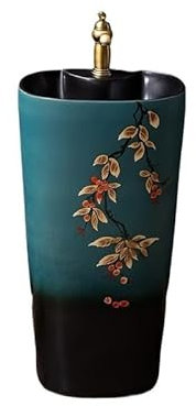 NEBE Lavandino Bagno Lavabo a Colonna for Balcone Domestico Lavabo a Colonna in Ceramica Lavandino da Giardino for Hotel Lavabo da Appoggio
