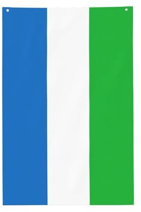 Bandera de Sierra Leona con impresión de bandera decorativa para exteriores, decoración de jardín de una sola cara