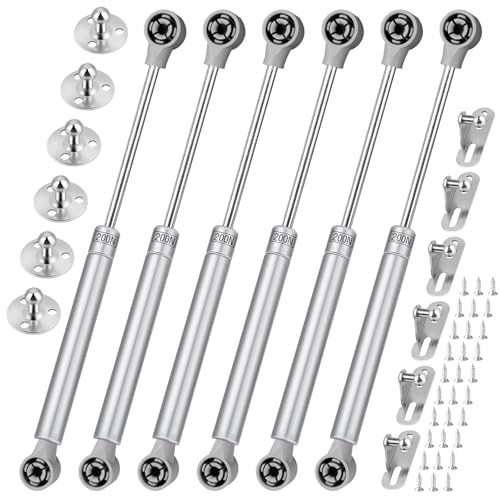 6 muelles hidráulicos de gas, pistón de gas con tornillos, amortiguador para cocina y muebles, elevador neumático de muebles, amortiguador de bisagras