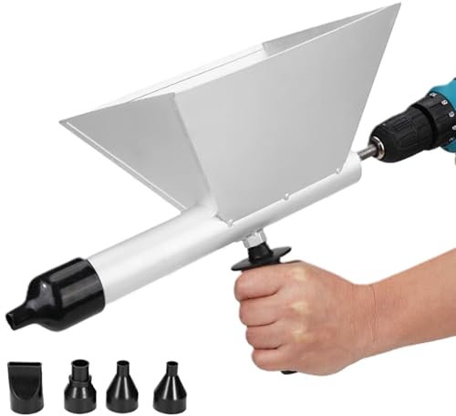 Joint de mortier électrique G un – Mortier à tarière G un pour perceuse électrique, outil de calfeutrage en ciment métallique avec 4 buses, accessoires de calfeutrage portables et réutilisables pour