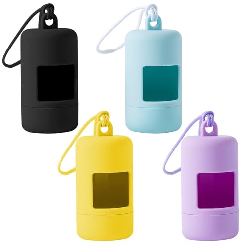 Ziyonix 4 Pezzi Dispenser Sacchetti per Gli Escrementi, Dispenser Sacchetti Igienici per Animali Cacca per Canie Degli Animali Domestici con Cordino Elastico per Cani da Passeggio