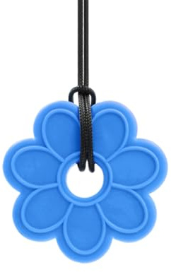 ARK Kauhalskette Blume – sensorische Kauhilfe aus Silikon – Kauspielzeug für Kinder & Erwachsene – in 3 Härtegraden – BPA-frei – made in USA (königsblau, hart)