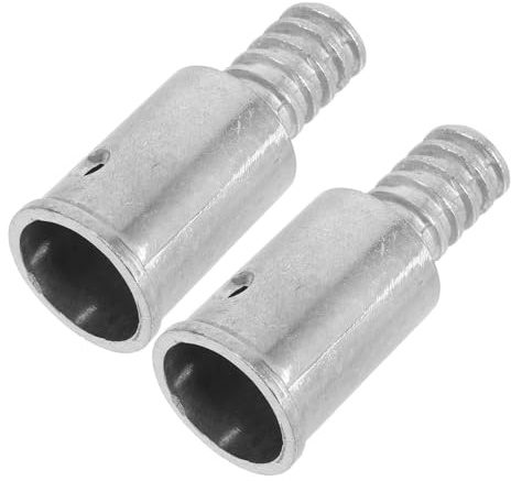 UTHCLO 2pcs Aluminum Alloy American Thread Broom Handle Adapter with Dual Screw and Rivet Fixing Threaded Extension Tips Compatible with Wood Iron Aluminum Poles for Household and Outdoor
