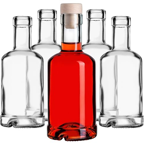 KADAX 50er Set Glasflaschen 250ml mit Korken – Leere kleine Flaschen zum Befüllen für Likör, Schnaps & Geschenke, ideal zum Verschenken, Refillable Glass Bottles