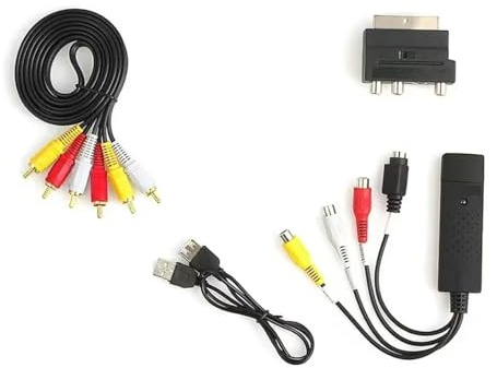 ALCXAZS Convertitore da Mini DV a VHS digitale Dispositivo di acquisizione video USB per ABS Convertitore da VHS a digitale DVD