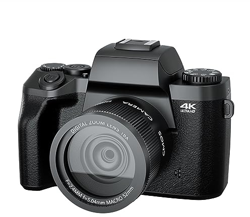 WAFOHSR 16X Zoom 64MP DSLR Camera For Photography Auto Focus 4K 60FPS Digital Video Camcorder 4.0 Inch Touch Screen SLR Recorder Accurate Focusing(With 128G SD Card)