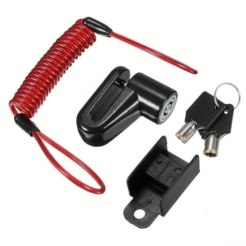 Aetluxery Uausl Verrou de frein à disque antivol pour moto avec clé en alliage d'aluminium durable 5,5 x 4,5 x 2 cm (noir et rouge B)