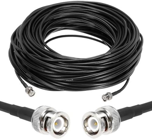 Koaxialkablar， 2 STK RG58 koaxialkabel 12ft/3,7 M, BNC hane till 50 Ohm lågförlustkabel for CB-radio, skinkaradio, antennanalysator(200ft/61 M)