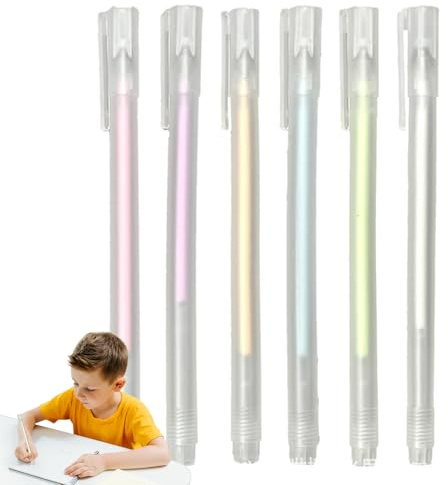 Schnell trocknender Farbklebestift, schnell trocknende Rollklebestifte,Easy Control Präzisions-Kugelschreiber zum Kleben - 6 x schnell trocknende Klebestifte für Kinder, Papier, Schule, Bastelbedarf