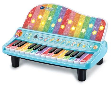VTech Lumi Piano P’tit Maestro, Piano Apprentissage Enfant dès 2 Ans | Piano Lumineux avec Clavier 25 Touches à 2 Octaves, Comptines et Mélodies Guidées pour Apprendre à Jouer de la Musique