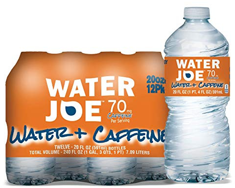Water Joe Caffeinated Water (12 Pack), 20 Oz Bottles with 70mg of Caffeine | Sugar Free Substitute to Coffee, Soda, and Energy Drinks