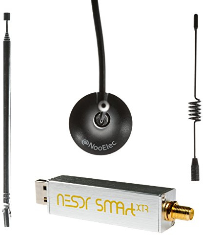 NooElec NESDR SMArt XTR Bündel - Premium RTL-SDR mit erweitertem Abstimmbereich, Aluminiumgehäuse, 0,5PPM TCXO, SMA Input & 3 Antennen. RTL2832U & E4000-basierte Software Defined Radio