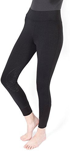 PFIFF Damen Reithose-Juliette-mit Grip Kniebesatz Reitleggins Hose, schwarz, 40