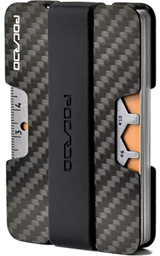 Cartera Hombre | RFID Billetera | Tarjetero Minimalista Fibra de Carbono | Slim Wallet