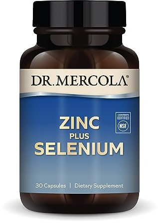 Dr. Mercola Zinc Plus Selenium Dietary Supplement, 30 Servings (30 Capsules), Supports Immune and Overall Health, Non GMO, Soy Free, Gluten Free