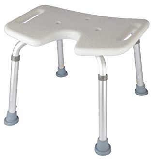 Bad/Duschhocker Leicht Sitz aus geformtem Kunststoff rutschfest Badewanne Dusche Lift Chair Aluminiumlegierung + PE mit Handlauf Löcher für die Entwässerung für Senioren Deaktiviert