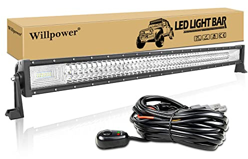 Willpower Led Lichtleiste Balken 12V 24V 42 540W für Auto Offroad KFZ | Lightbar Arbeitsscheinwerfer, mit 12V Kabelbaum, 6000K Weiß, IP67 Wasserdicht, Beleuchtung für Traktor ATV Boot Quad