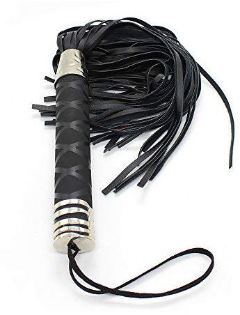 Fouet Souple pour Outil de Jeu de Couple, Cuir, Noir