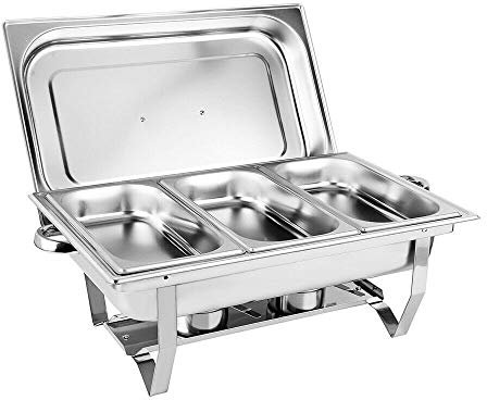 Jintaihua Chafing Dish - Calentador de alimentos (9 L, acero inoxidable, 1/3, 3 rejillas)