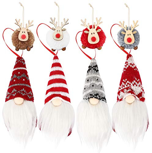 8 Pcs Christbaumanhänger Wichtel Anhänger als Weihnachtsbaumschmuck Weihnachtsanhänger Weihnachtsbaum Anhänger Christbaumschmuck Weihnachtsfiguren Klein Zwerg zufällige Farbe von Hirsch