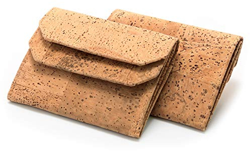 Fa.Volmer® leichte Kork-Geldbörse mit RFID-Schutz | stylish, wasserabweisend & robust | Mini-Portemonnaie für Männer und Frauen | vegan, nachhaltig, ökologisch | Mini-Cork-Jens (Natur)