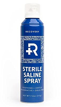 Recovery Aftercare Saline Piercing Aftercare Spray - Sterile Saline Solution for Ear, Belly & Nose Piercings - Removes Dirt & Debris - Soothing & Gentle Cleaner - Vegan & Preservative-Free (7.4 oz)